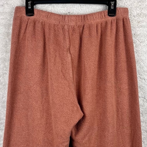 SPIRITUAL GANGSTER Linen Terry Cloth Brown Wide Leg Crop Pull On Pants Sz Large - Picture 6 of 13